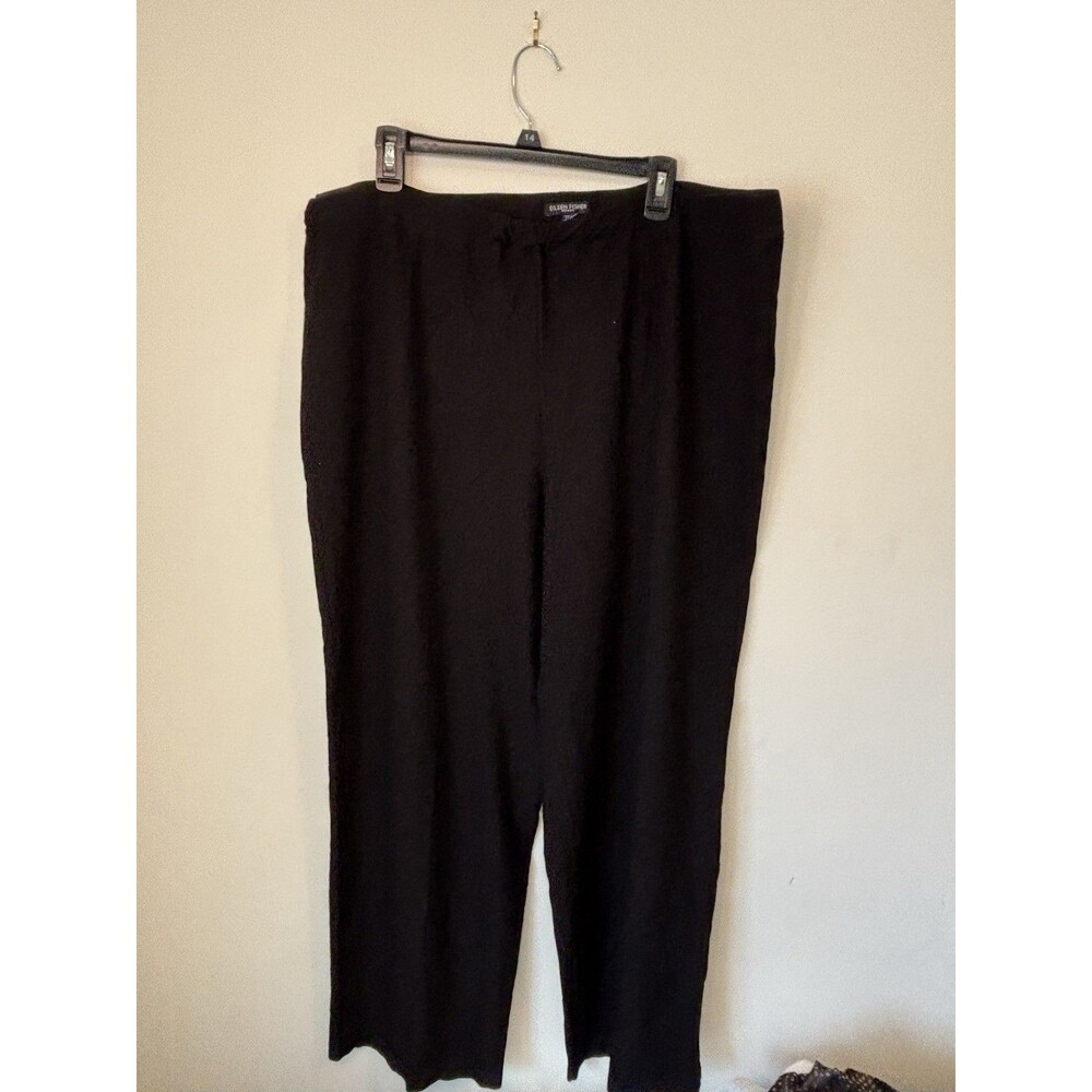 Eileen Fisher Women's Plus Size 3X Black Pants With Bent Elastic